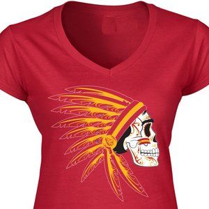 Kansas City Chiefs inspired Chief Skull - Womens V